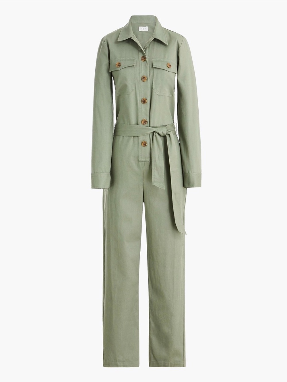 J. CREW Collared Belted Utility Jumpsuit Sage Green Size 4